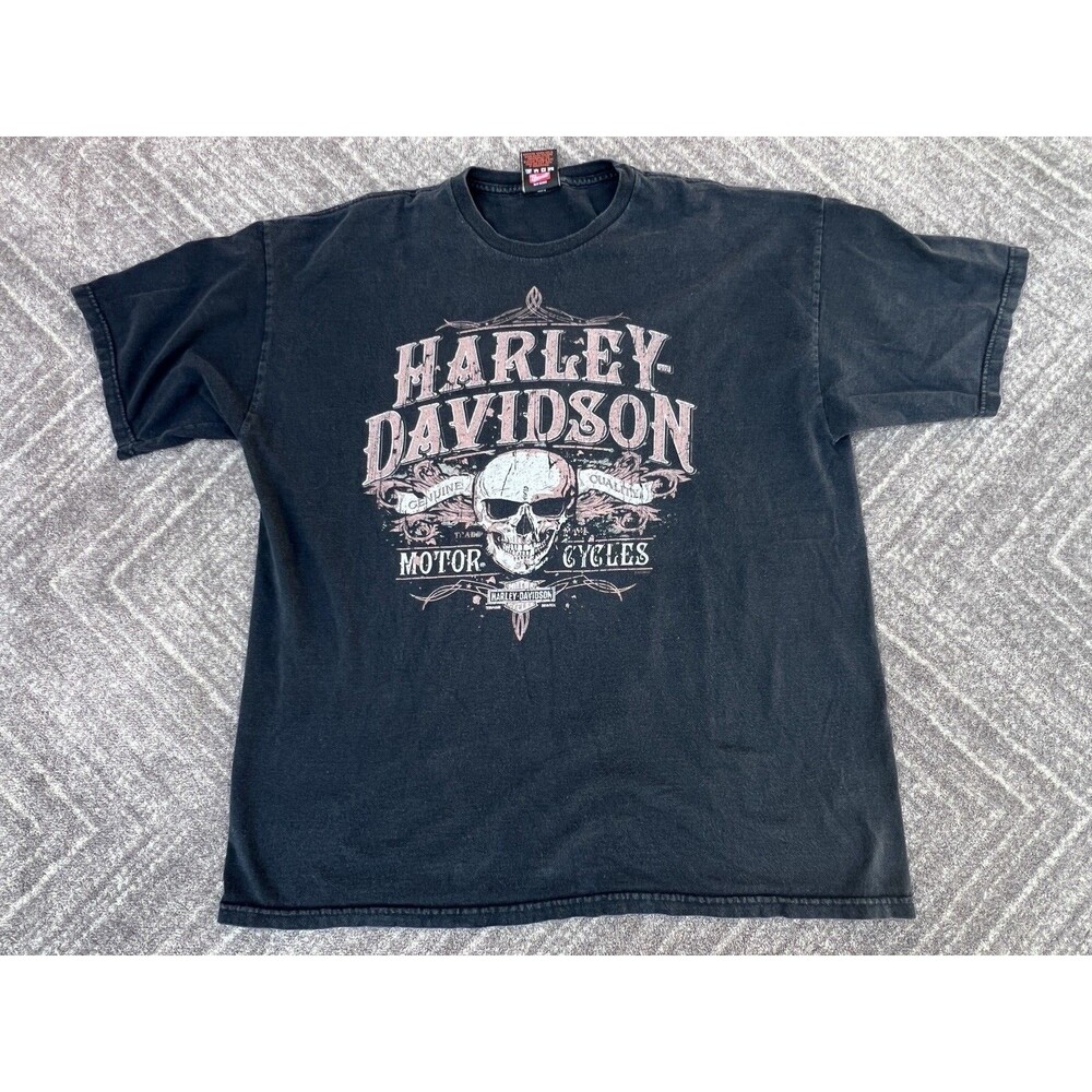 Harley-Davidson @2010 Black SS American Skull Front Back Graphic T-Shirt XL Milw